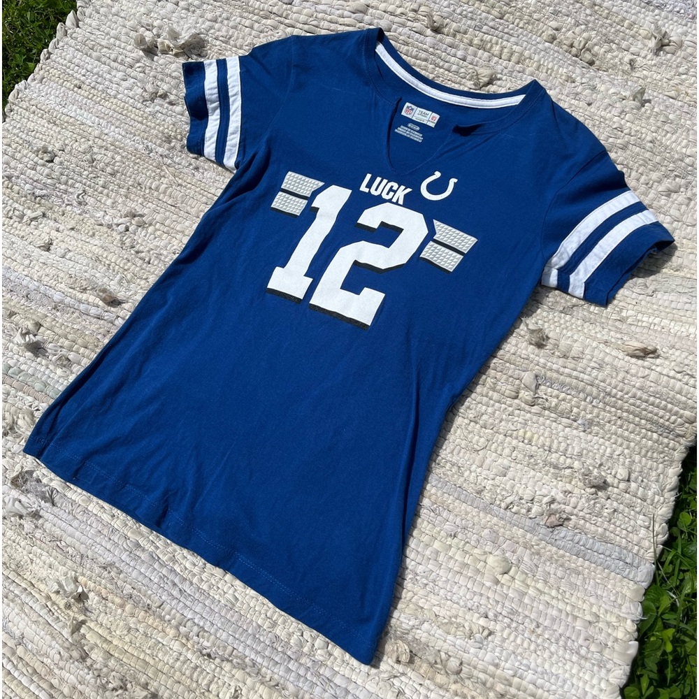 NFL Indianapolis Colts’ Andrew Luck Fem Cut Collar Short Sleeve T-shirt